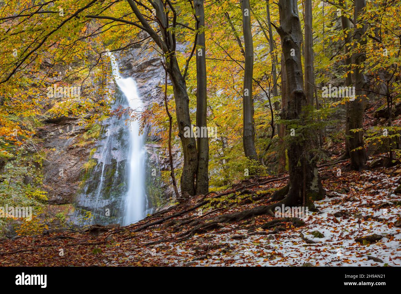 Waterfall in Mala Fatra national park, Slovakia. Stock Photo