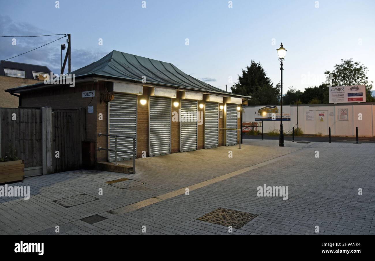 Basildon Council managed toilet block in Market Lane, Wickford Essex. Stock Photo