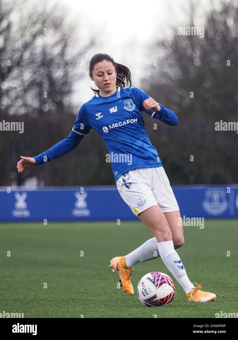 Liverpool, UK. 05th Dec, 2021. Liverpool, England, December 5th Danielle Turner (3 Everton) on the ball during the FA Womens Continental League Cup game between Everton and Durham at Walton Hall Park in Liverpool, England Natalie Mincher/SPP Credit: SPP Sport Press Photo. /Alamy Live News Stock Photo