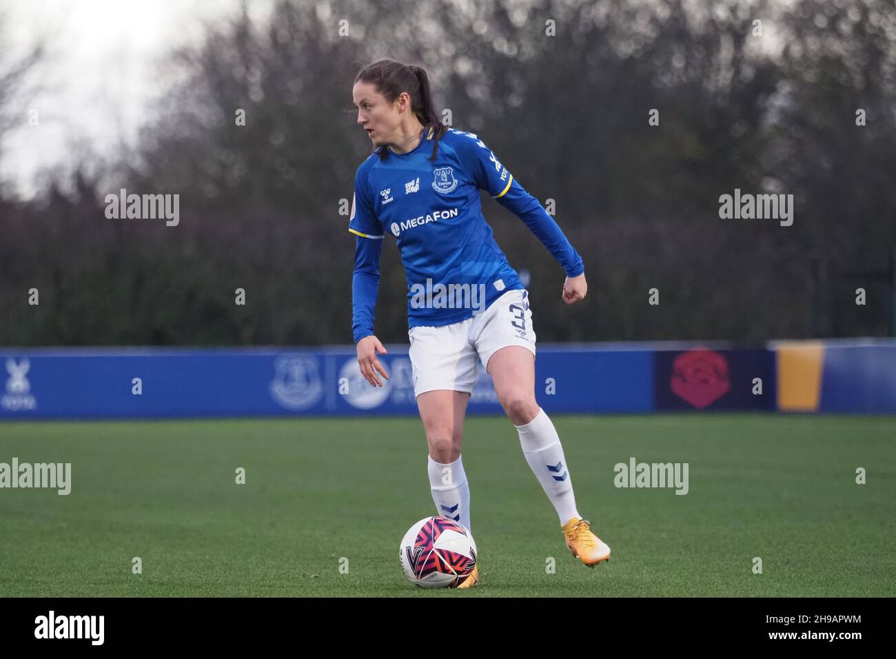 Liverpool, UK. 05th Dec, 2021. Liverpool, England, December 5th Danielle Turner (3 Everton) on the ball during the FA Womens Continental League Cup game between Everton and Durham at Walton Hall Park in Liverpool, England Natalie Mincher/SPP Credit: SPP Sport Press Photo. /Alamy Live News Stock Photo