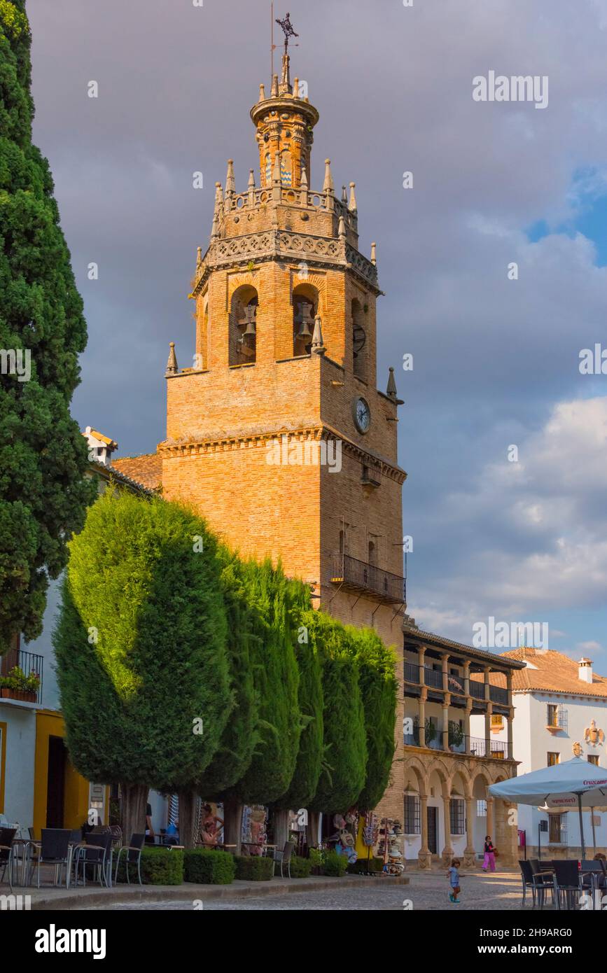 Bell tower of Church of Santa Maria la Mayor, Ronda, Malaga Province, Andalusia Autonomous Community, Spain Stock Photo