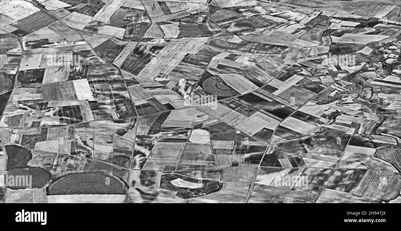 Aerial view of farmland, northern Spain Stock Photo
