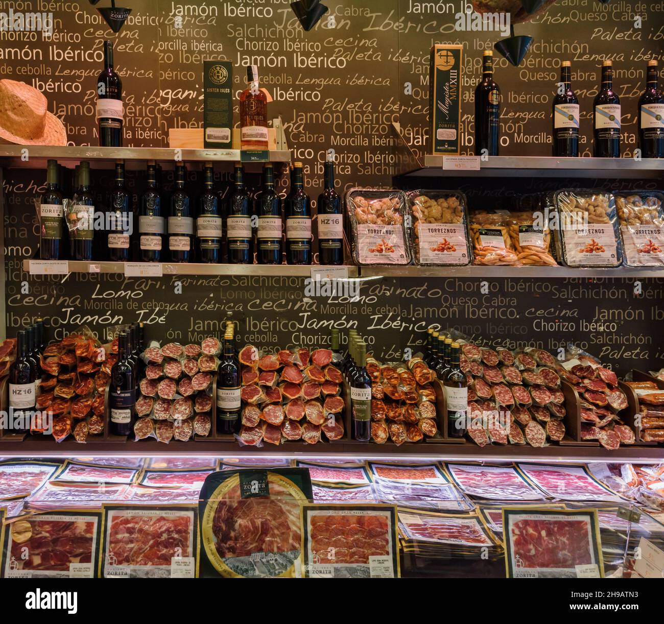 Butcher's shop, Bilbao, Biscay Province, Basque County Autonomous Community, Spain Stock Photo