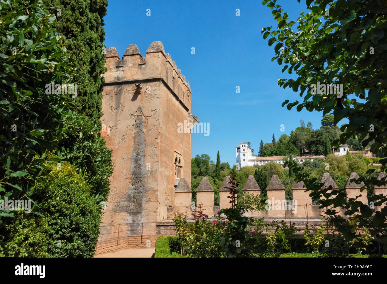 Torre de los Picos in Alhambra, Granada, Granada Province, Andalusia Autonomous Community, Spain Stock Photo