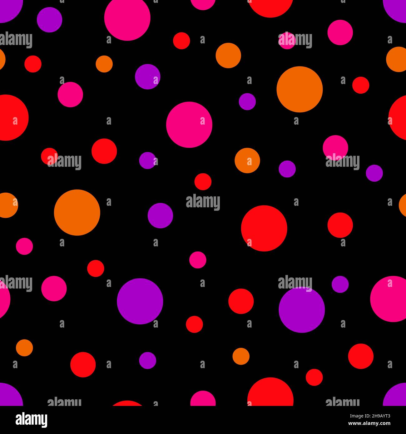 Seamless pattern. Black background with colorful circles . Vector ...