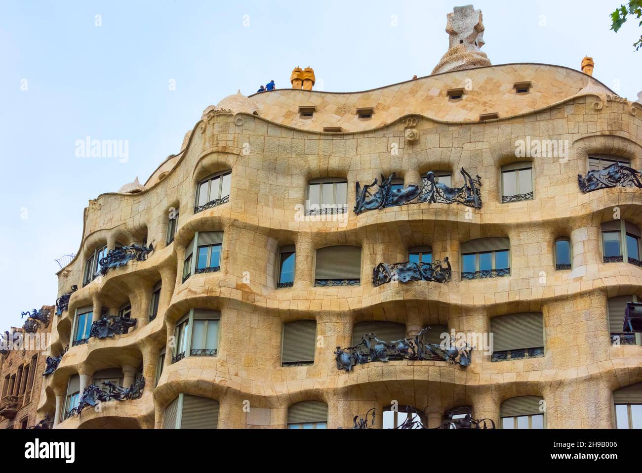 Casa Mila by Gaudi, Barcelona, Barcelona Province, Catalonia Autonomous Community, Spain Stock Photo
