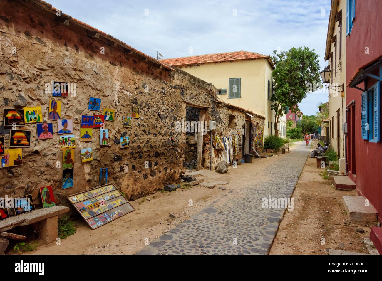 Colonial house on Goree Island, UNESCO World Heritage site, Dakar, Senegal Stock Photo