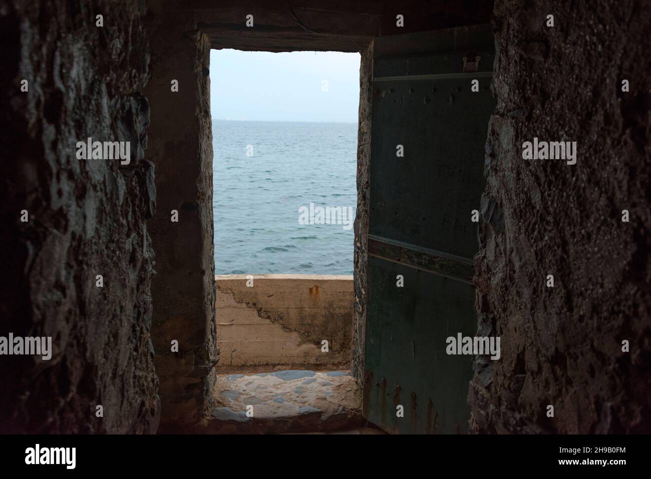 Door of No Return at House of Slaves, museum and memorial to the Atlantic slave trade on Goree Island, UNESCO World Heritage site, Dakar, Senegal Stock Photo