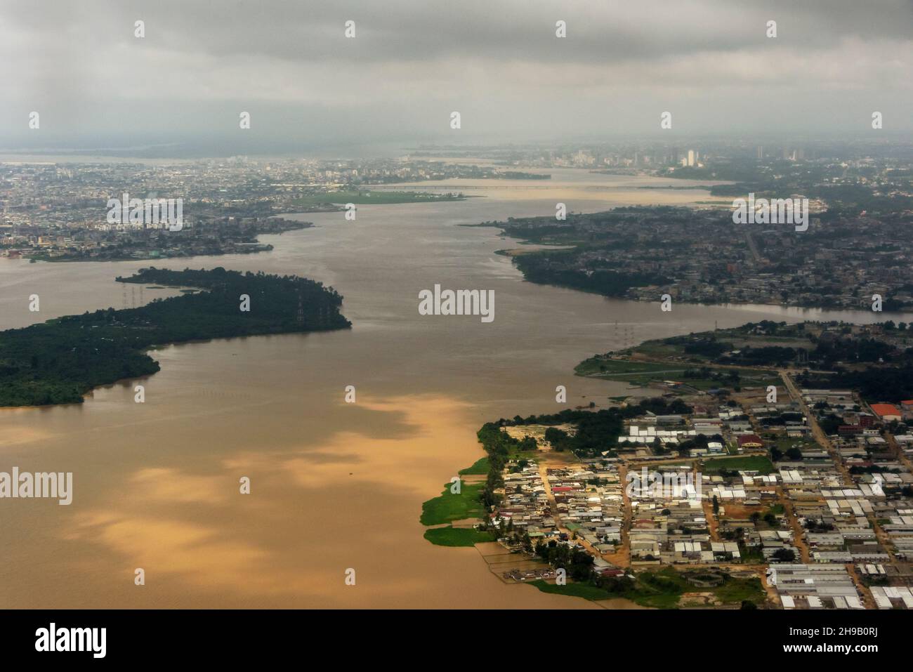 Aerial view of Abidjan, Cote d'Ivoire (Ivory Coast) Stock Photo