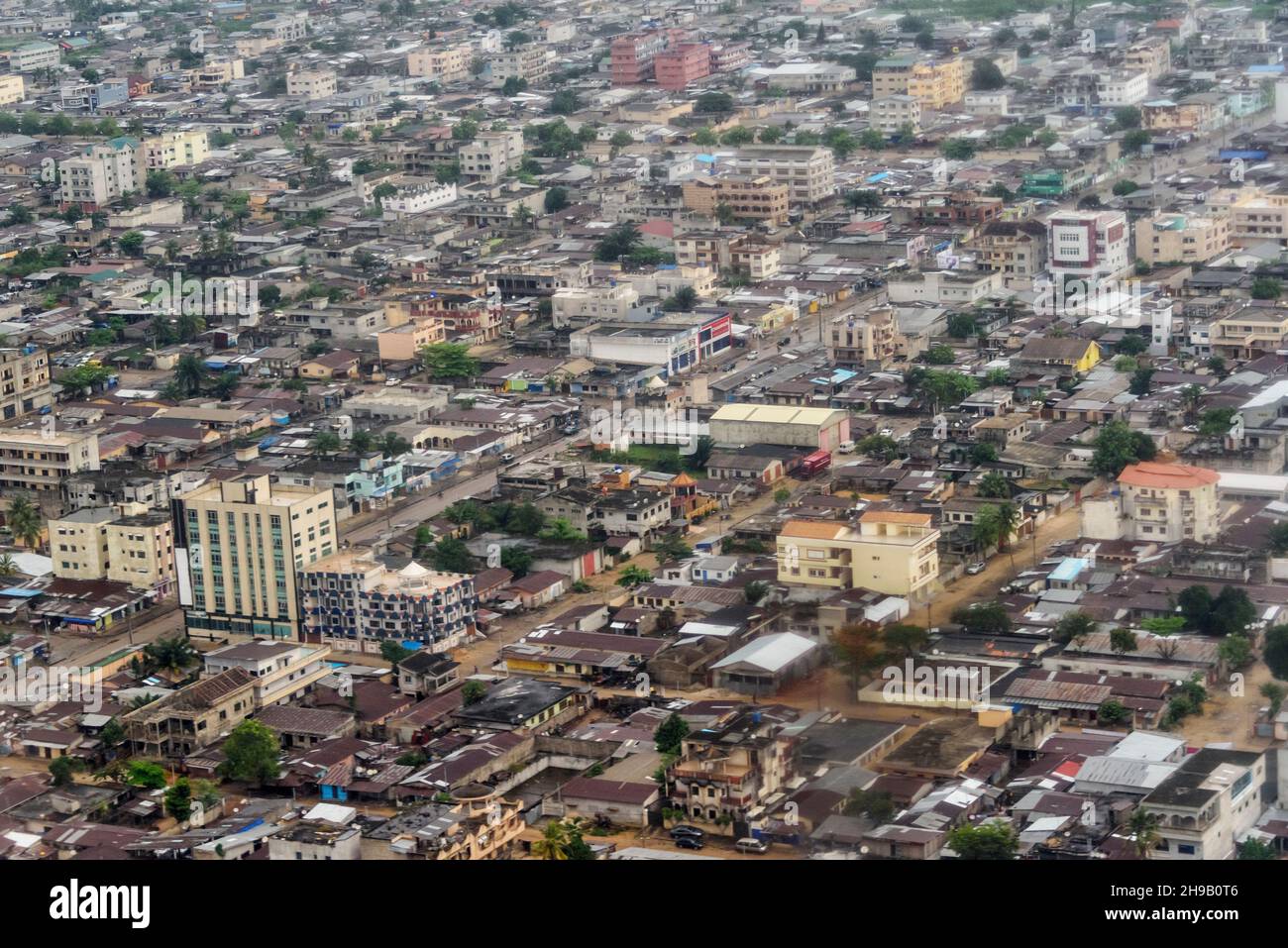 Aerial view of Cotonou, Benin Stock Photo