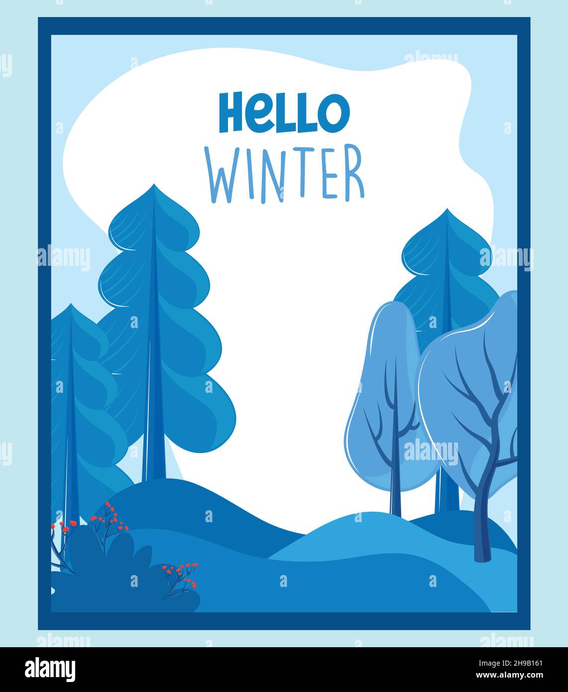 hello winter poster Stock Vector Image & Art - Alamy