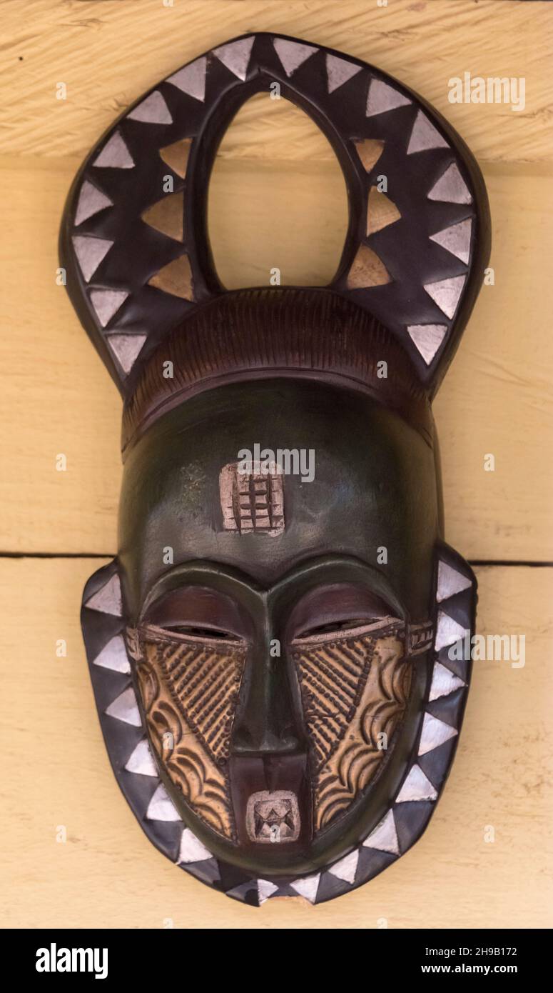 Colorful mask, Kumasi, Ashanti Region, Ghana Stock Photo