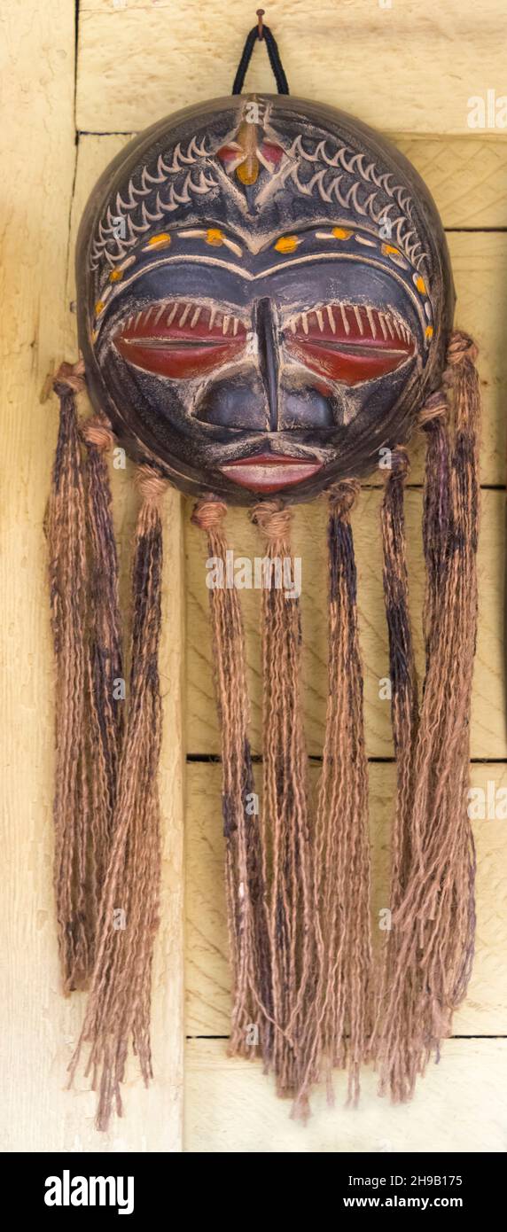 Colorful mask, Kumasi, Ashanti Region, Ghana Stock Photo