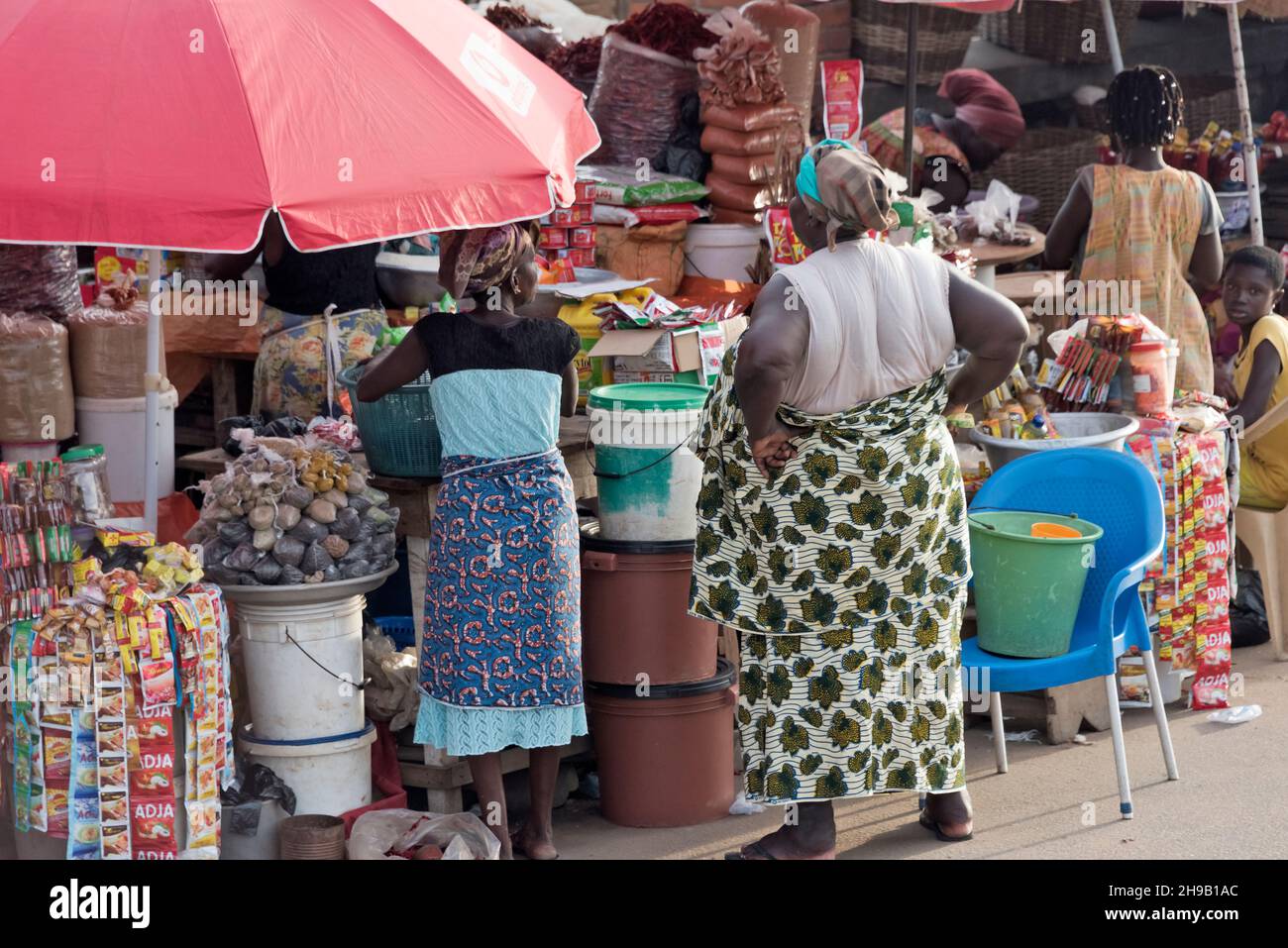 Market, Elmina, Central Region, Ghana Stock Photo