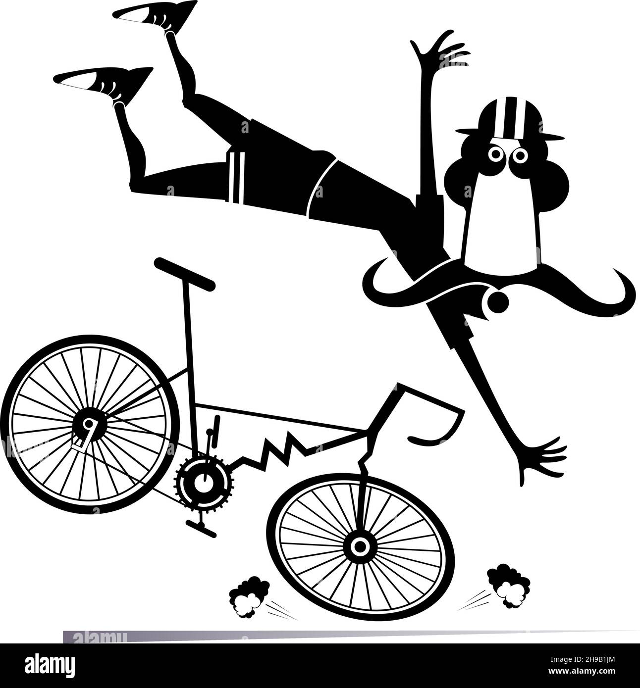 Bike accident funny Stock Vector Images - Alamy