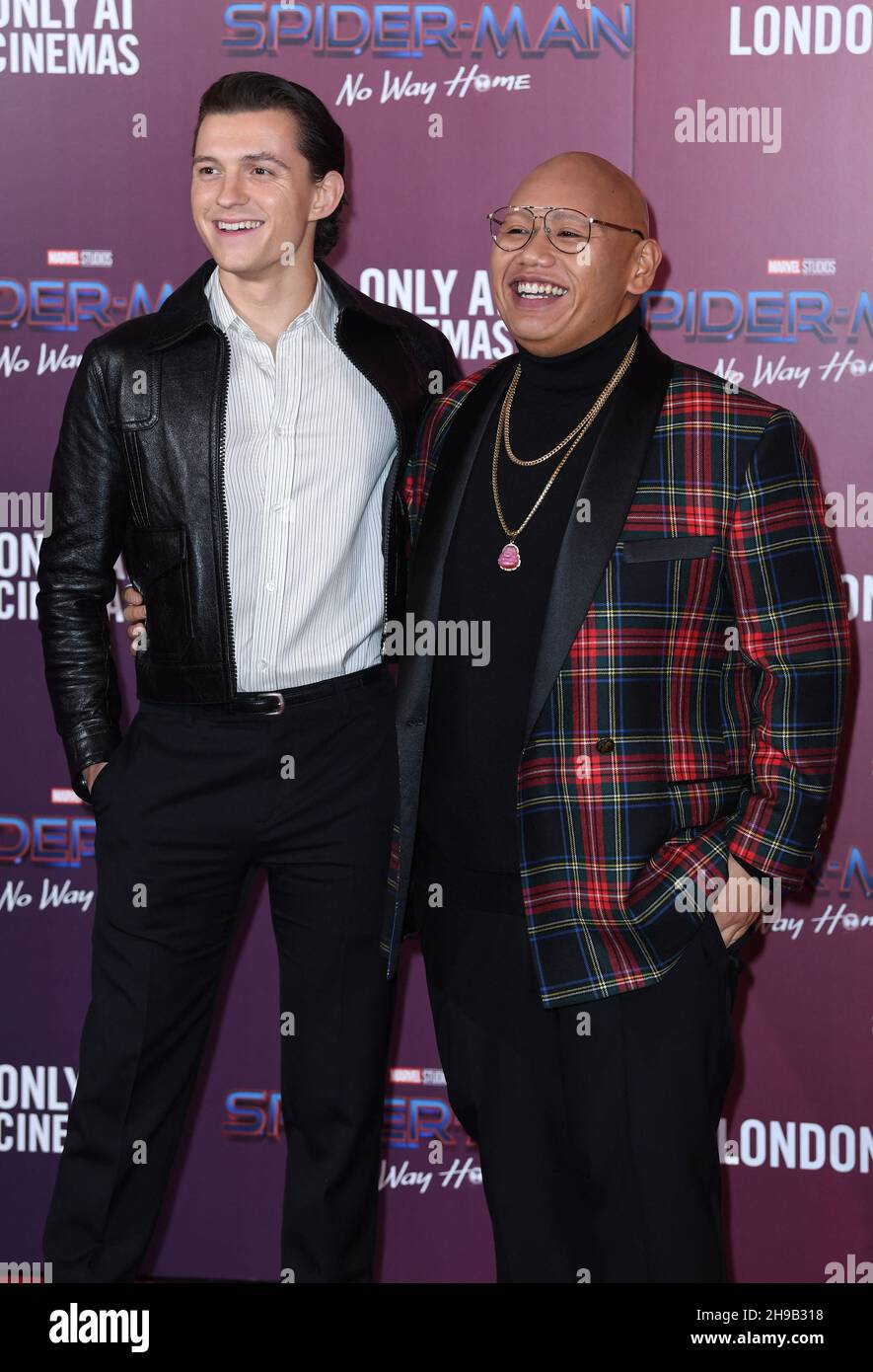 London UK 05th Dec 2021 Jacob Batalon And Tom Holland At The Spider london-uk-05th-dec-2021-jacob-batalon-and-tom-holland-at-the-spider