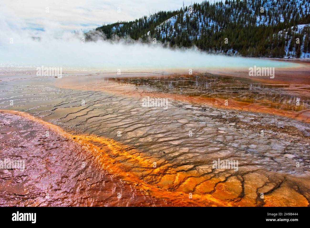 Grand Prismatic Spring, Midway Geyser Basin, Yellowstone National Park, Wyoming State, USA Stock Photo