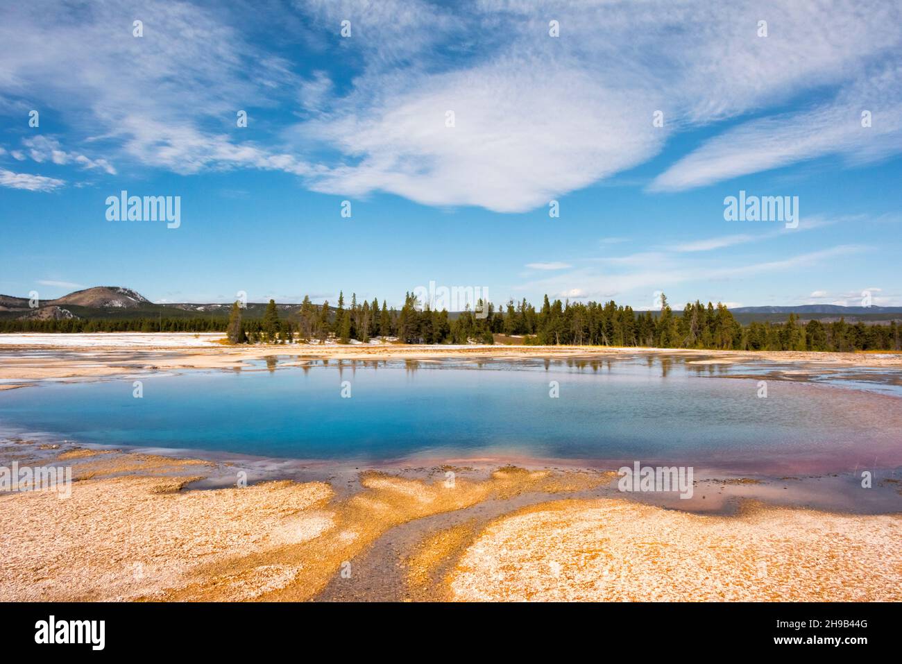 Grand Prismatic Spring, Midway Geyser Basin, Yellowstone National Park, Wyoming State, USA Stock Photo