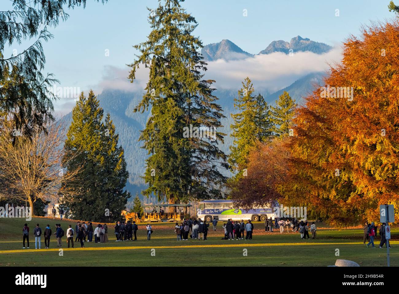 Sunset view of Stanley Park, Vancouver, BC, Canada Stock Photo