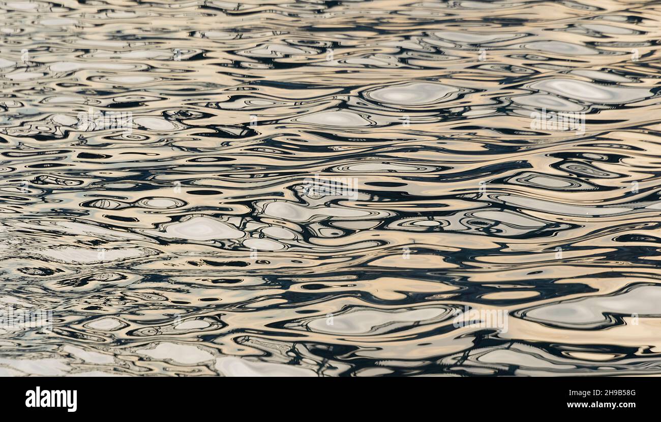 Water ripples, Granville Island, Vancouver, BC, Canada Stock Photo