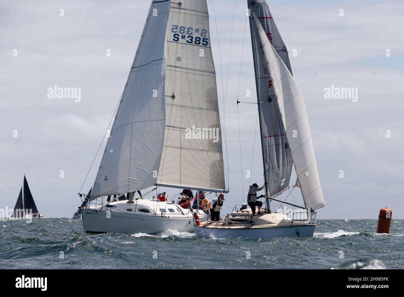 Fixed keel yachts are seen competing during the 2021/22 Australian