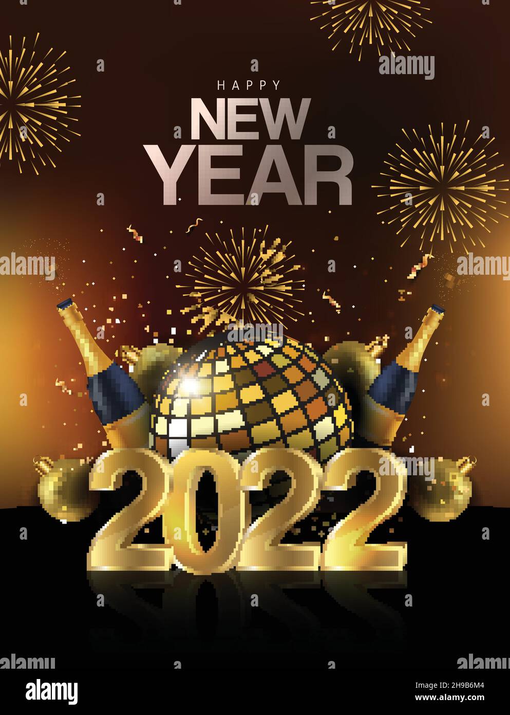 2022 Happy New Year Background for your Flyers and Greetings Card or new  year themed party invitations Stock Vector Image & Art - Alamy