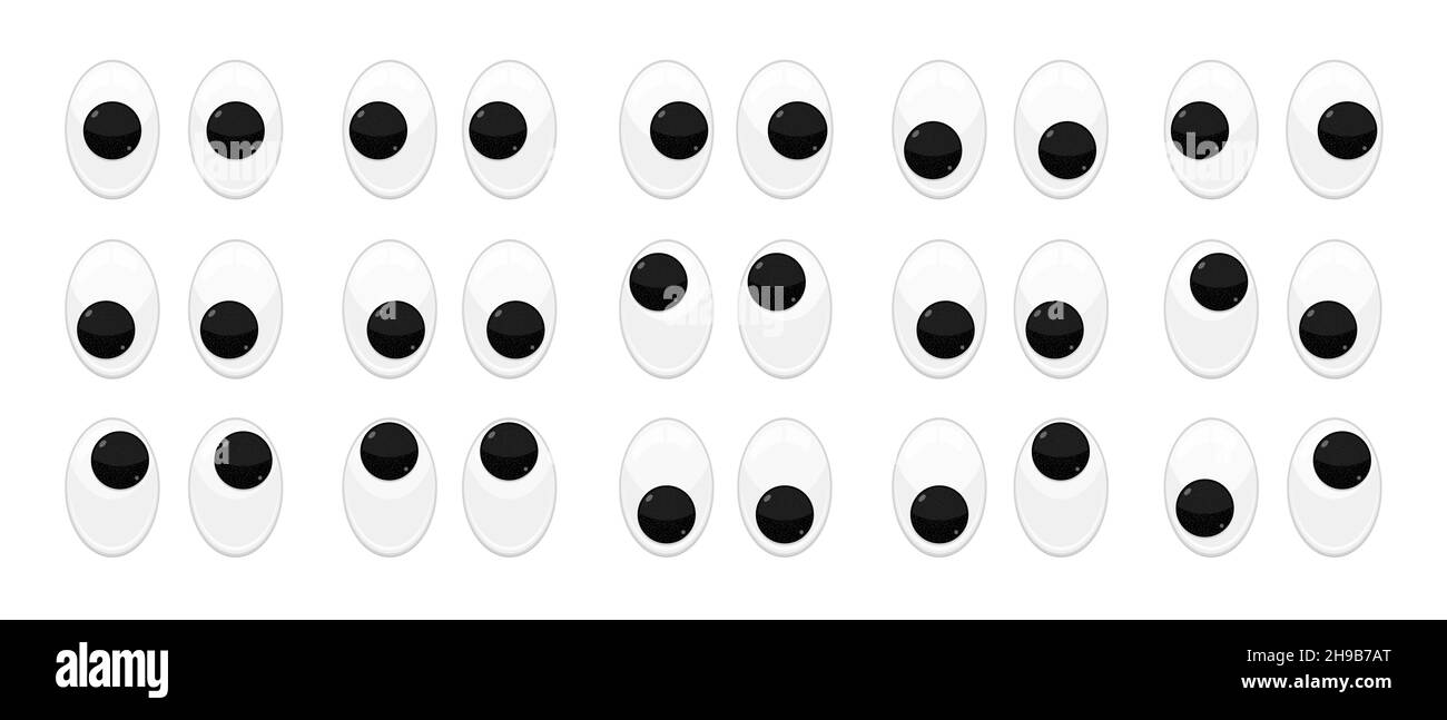 Plastic toy safety wobbly eyes flat style design vector illustration