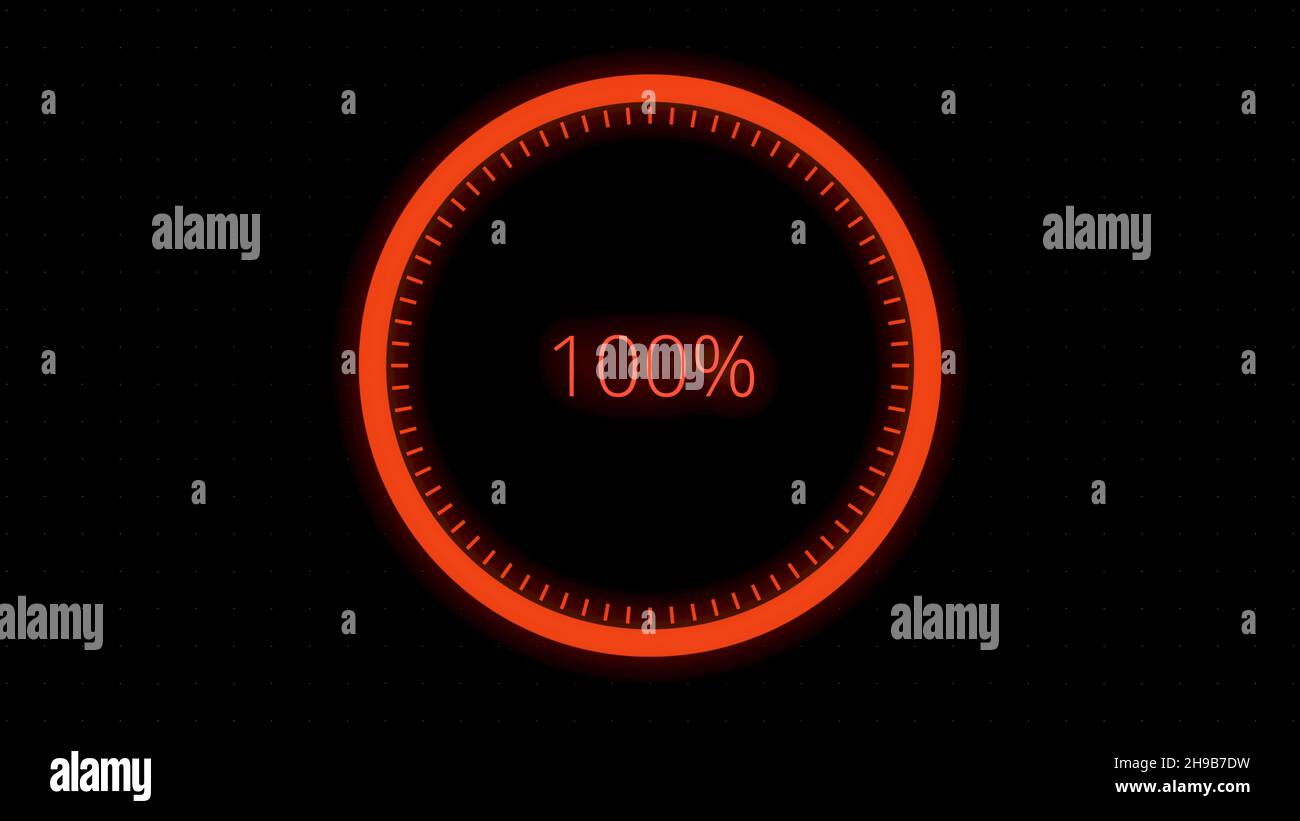 Infographics Circular Graph Animation Counting. Loading animation. Stock Photo