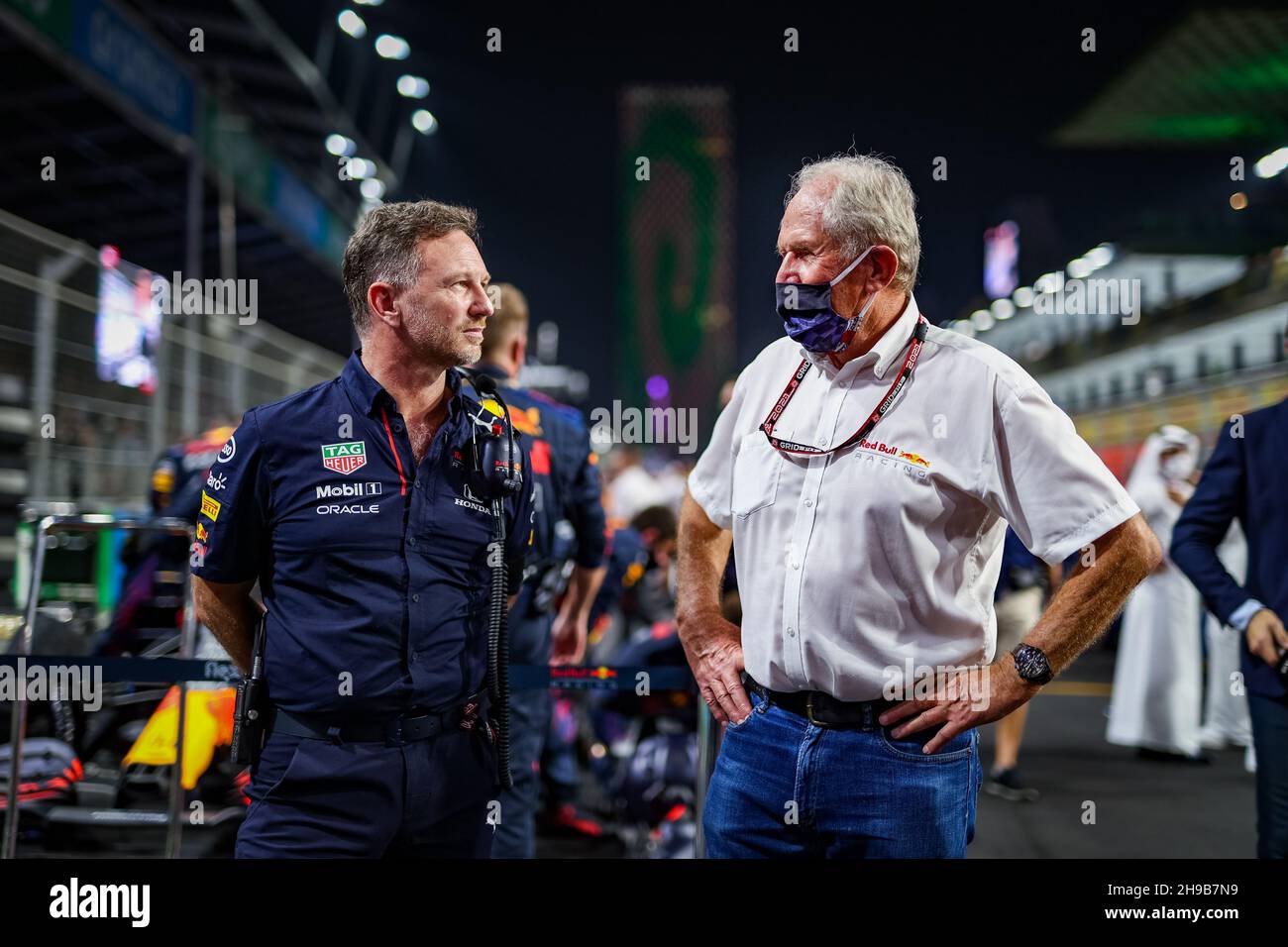 HORNER Christian (gbr), Team Principal of Red Bull Racing, MARKO Helmut (aut), DriversaÂ¤aÂ&#x84;Â¢ Manager of Red Bull Racing, portrait during the Formula 1 stc Saudi Arabian Grand Prix 2021, 21th round of the 2021 FIA Formula One World Championship from December 3 to 5, 2021 on the Jeddah Corniche Circuit, in Jeddah, Saudi Arabia - Photo: Antonin Vincent/DPPI/LiveMedia Stock Photo