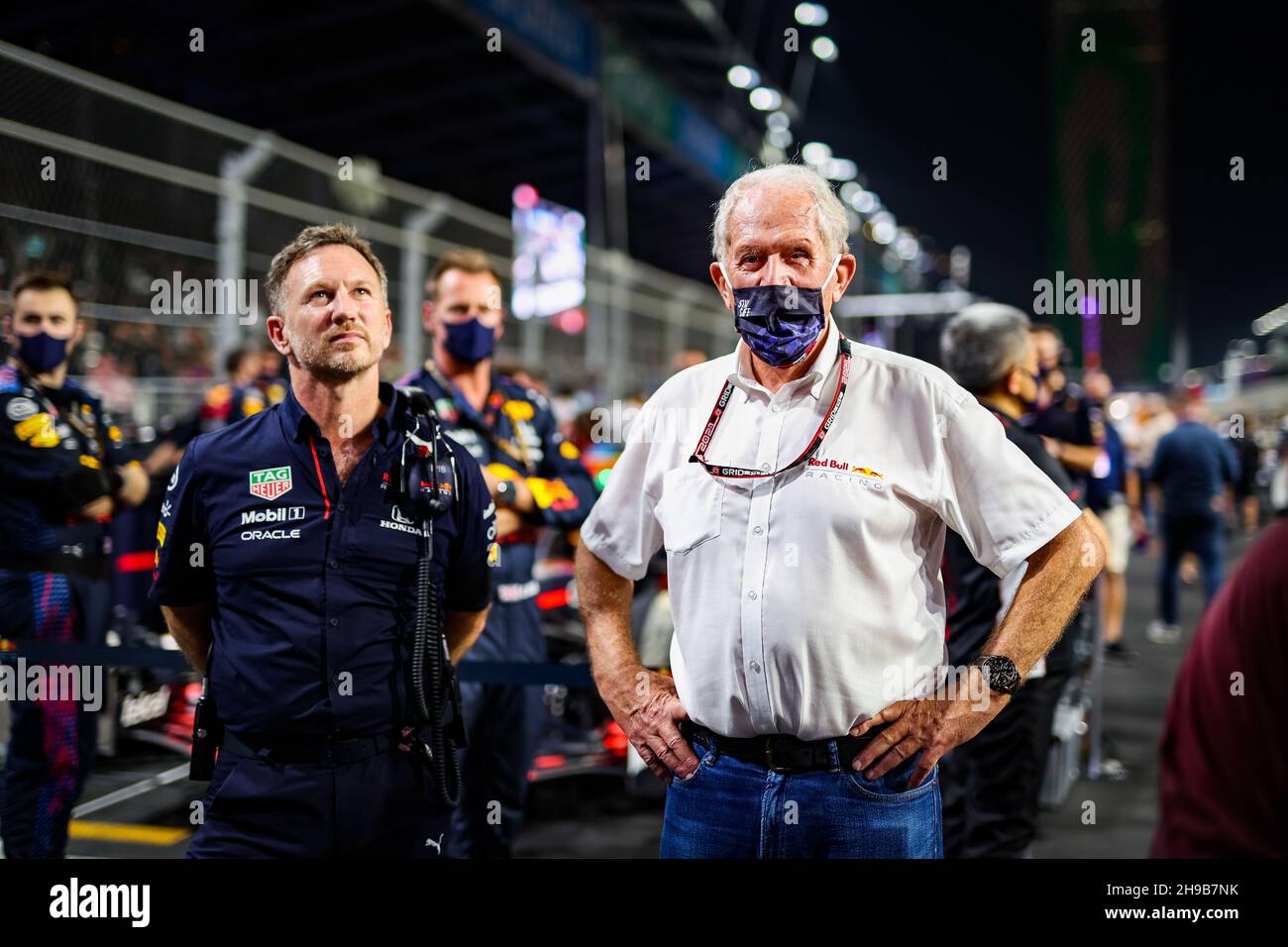 HORNER Christian (gbr), Team Principal of Red Bull Racing, MARKO Helmut (aut), DriversaÂ¤aÂ&#x84;Â¢ Manager of Red Bull Racing, portrait during the Formula 1 stc Saudi Arabian Grand Prix 2021, 21th round of the 2021 FIA Formula One World Championship from December 3 to 5, 2021 on the Jeddah Corniche Circuit, in Jeddah, Saudi Arabia - Photo: Antonin Vincent/DPPI/LiveMedia Stock Photo