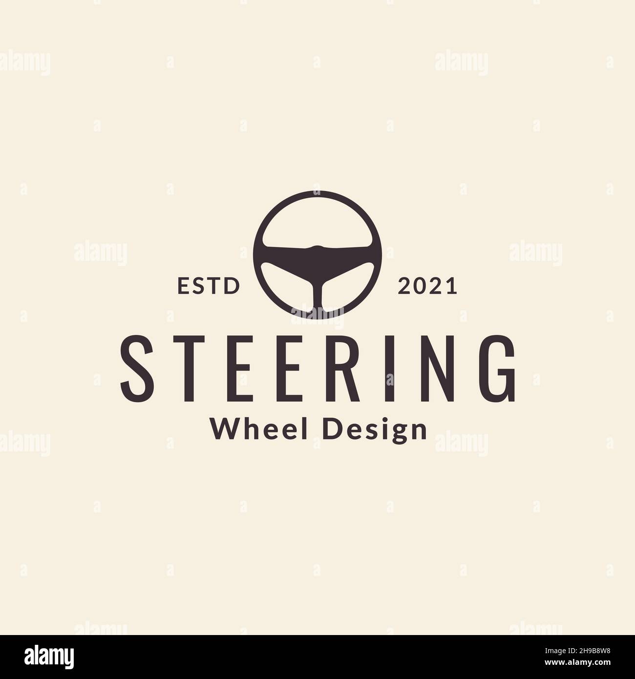 car steering hipster simple logo symbol icon vector graphic design illustration idea creative Stock Vector