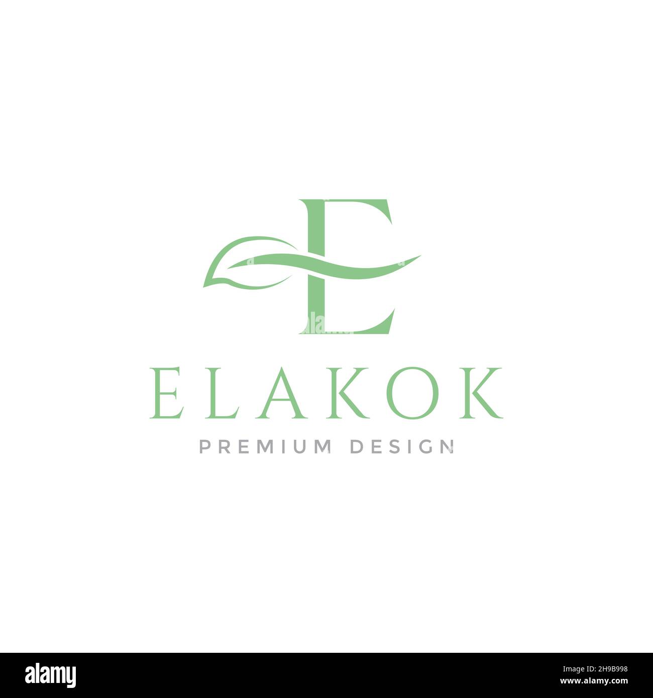 letter E with leaf plant logo symbol icon vector graphic design ...