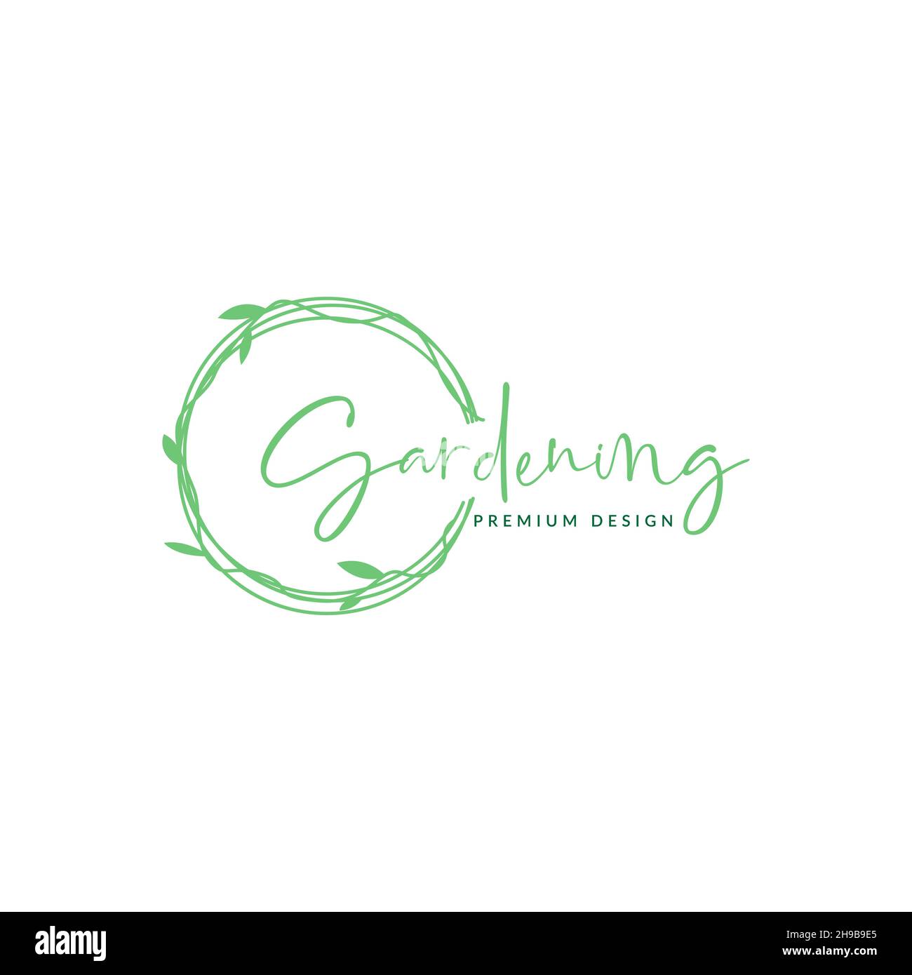 circle plant leaf vines green logo symbol icon vector graphic design ...