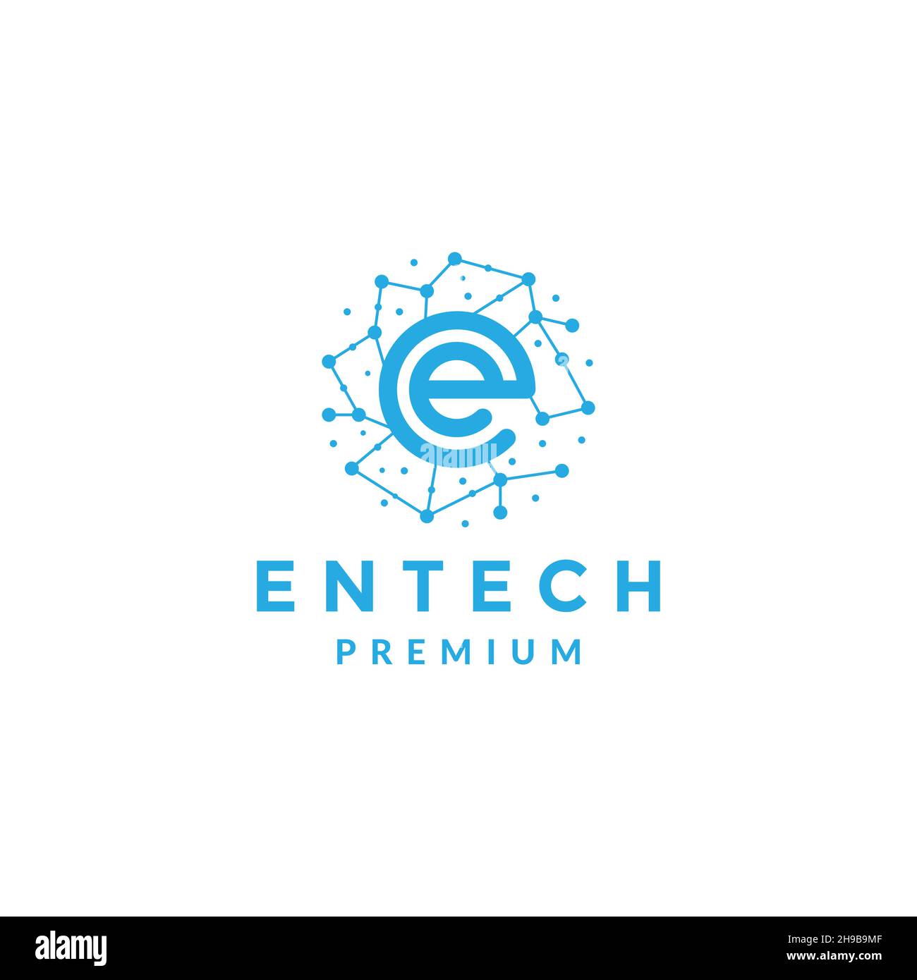 initial e with lines connect technology logo symbol icon vector graphic design illustration idea creative Stock Vector