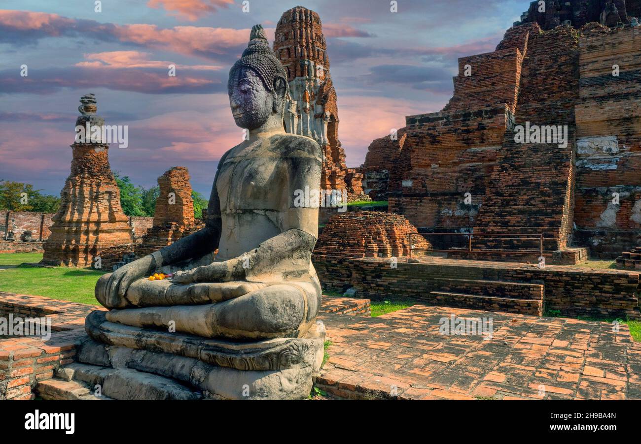 Wat Mahathat, History park Sukhothai,  Mueang Kao, Province Sukhothai, Thailand, Asien Stock Photo