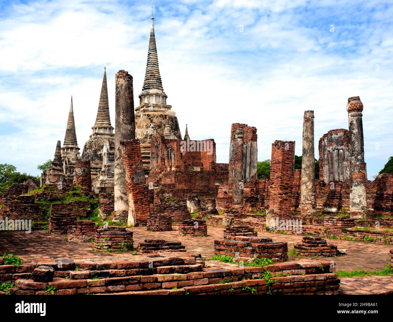 Pagoden, Chedis at Wat Phra Si Sanphet, History park Ayutthaya, Thailand, Asia Stock Photo