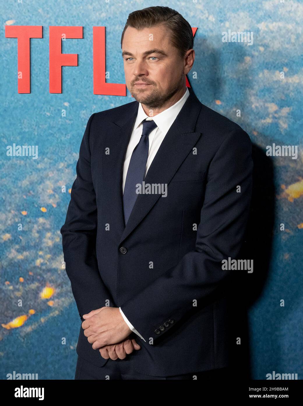 New York USA. 05th Dec 2021. Leonardo DiCaprio attends the world premiere of the Netflix star studded comedy Don t Look Up at Jazz at Lincoln Center in New York New York on Dec