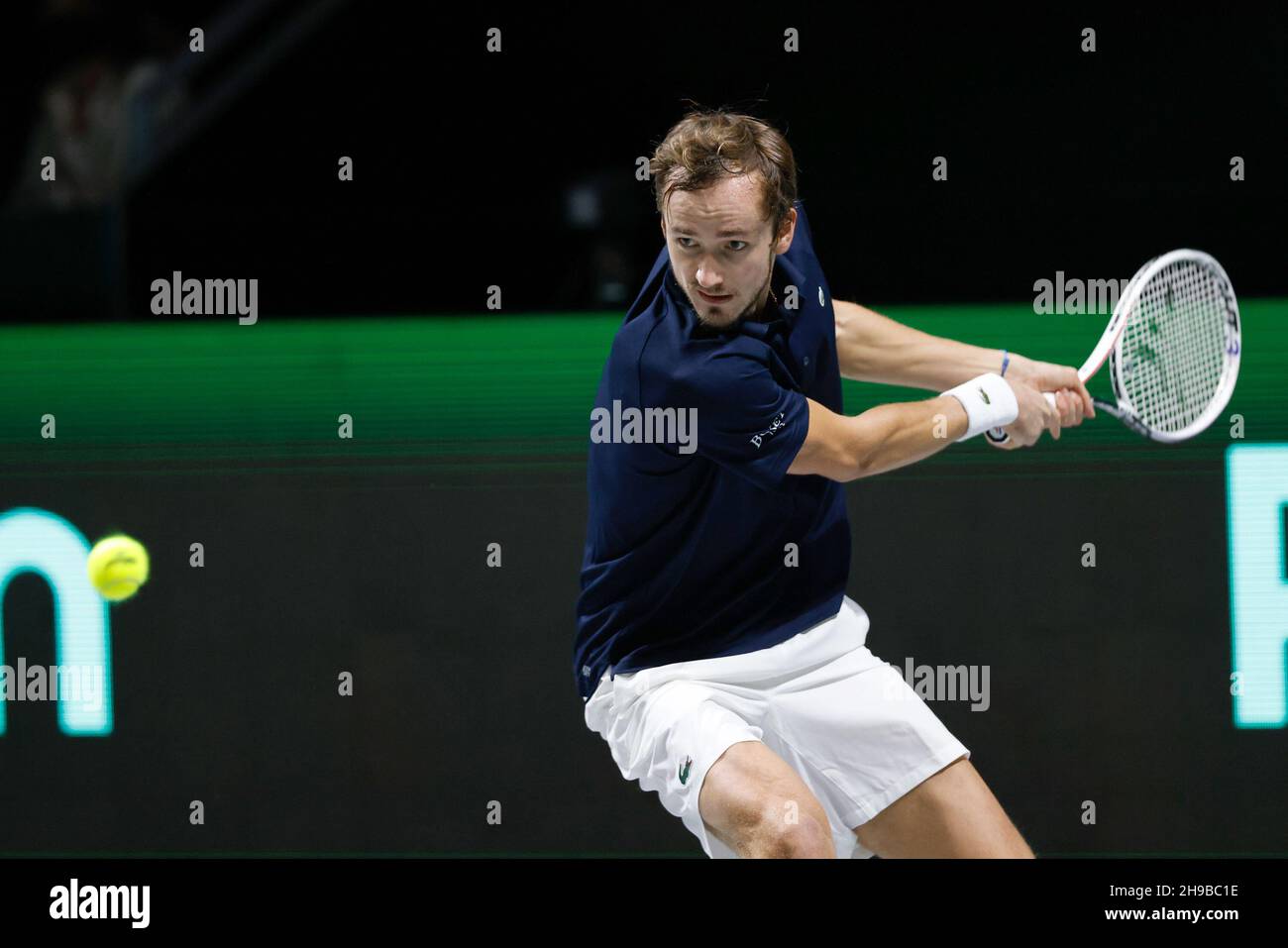 Daniil Medvedev of Russia during the final of the Davis Cup 2021, tennis match between Russia and Croatia on December 5, 2021 at Madrid Arena in Madrid, Spain - Photo: Oscar Barroso/DPPI/LiveMedia Stock Photo