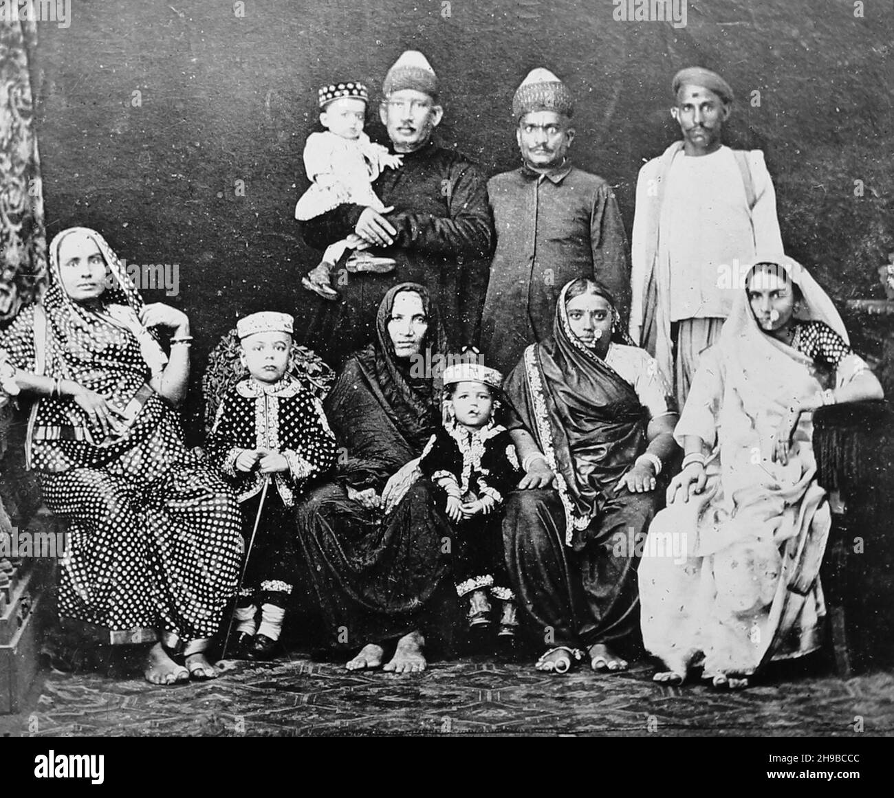 Brahmin family, India, early 1900s Stock Photo