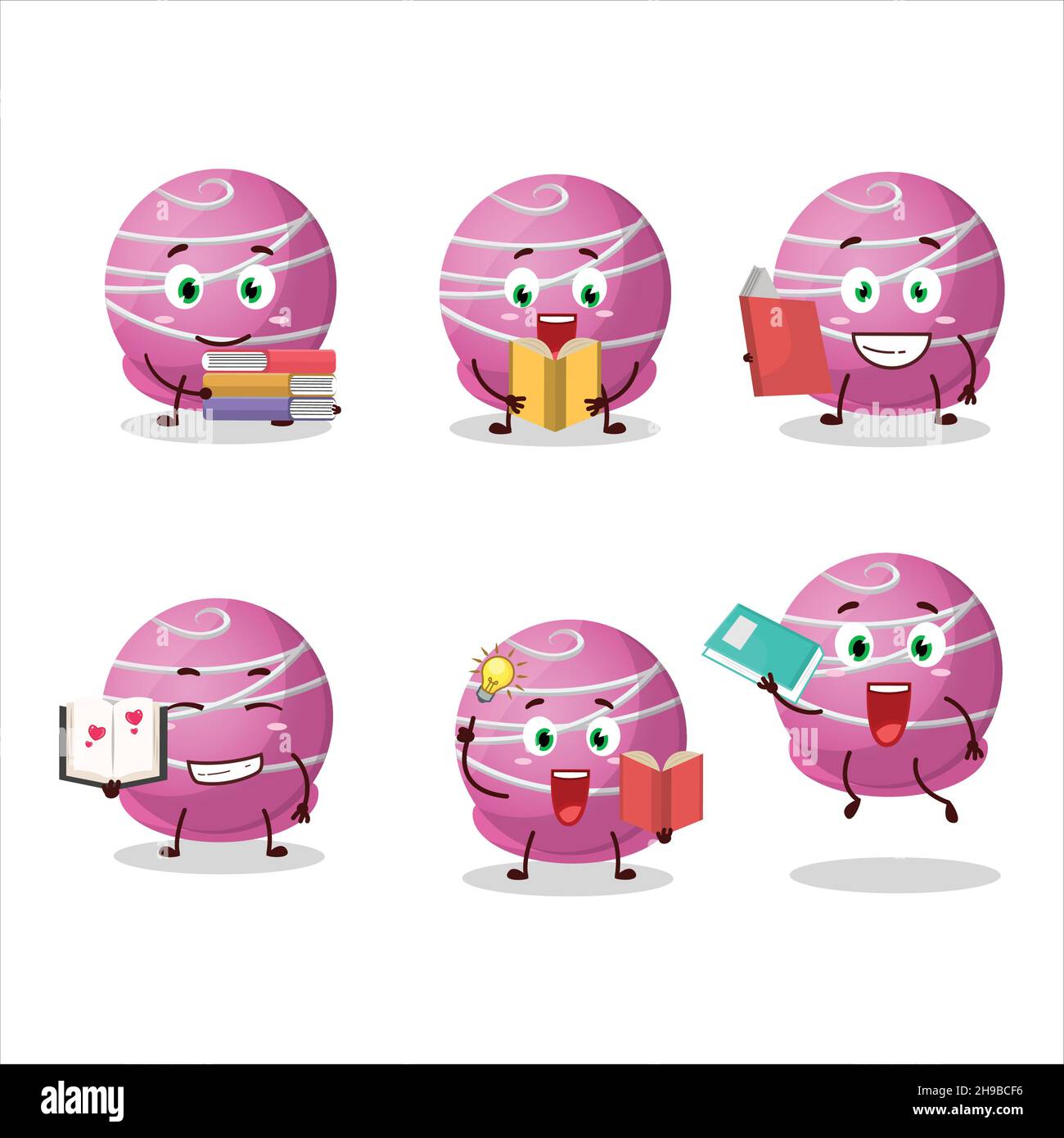 A picture of truffle strawberry candy cartoon character concept reading