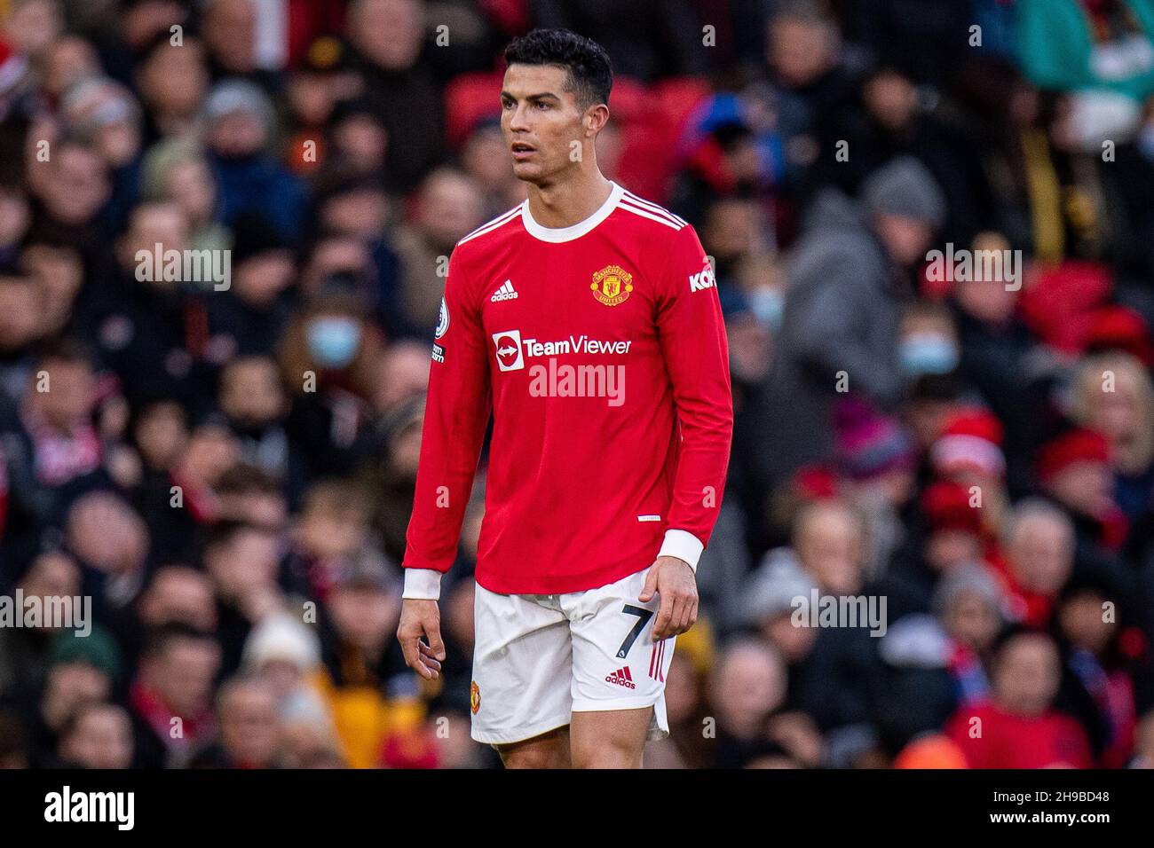 MANCHESTER, ENGLAND - DECEMBER 04: Cristiano Ronaldo during the Premier League match between Manchester United  and  Crystal Palace at Old Trafford on December 4, 2021 in Manchester, England Stock Photo