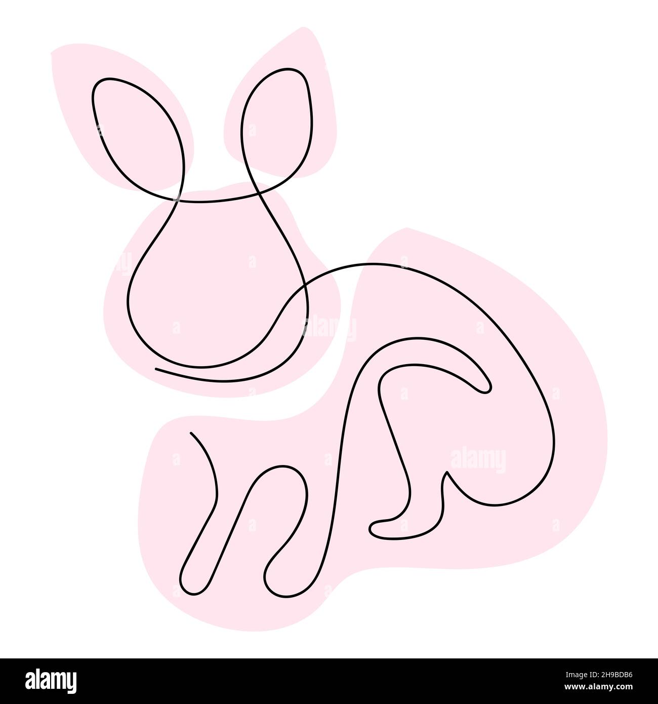 Rabbit line drawing Cut Out Stock Images & Pictures - Alamy