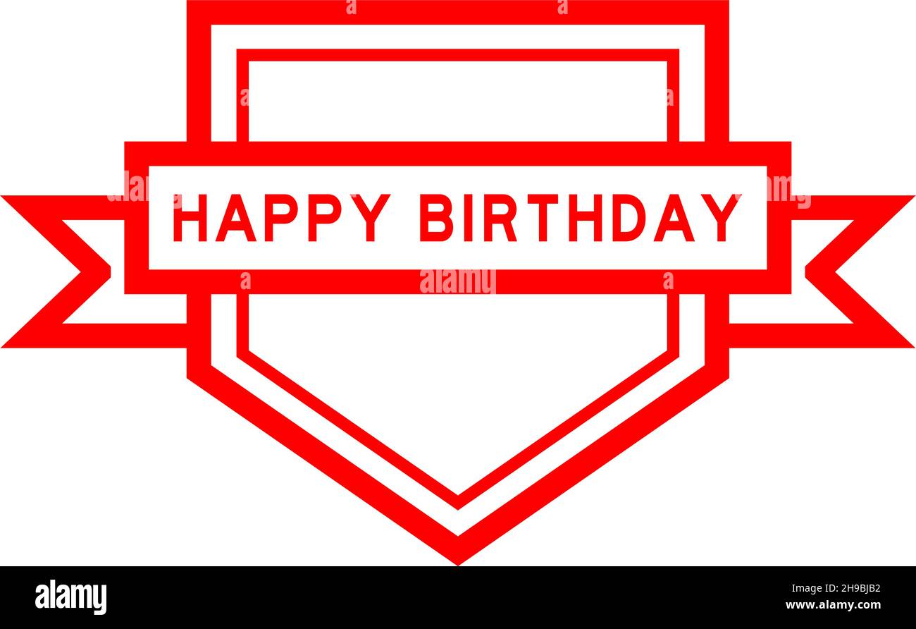 Vintage Red Color Pentagon Label Banner With Word Happy Birthday On White Background Stock Vector Image Art Alamy