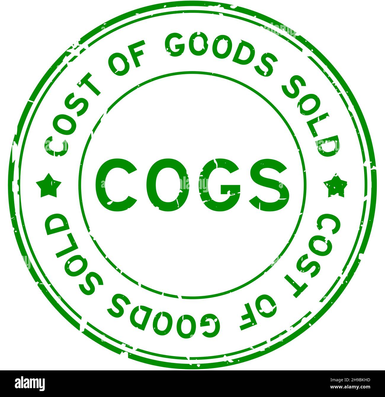 Grunge green COGS Cost of goods sold word round rubber seal stamp on
