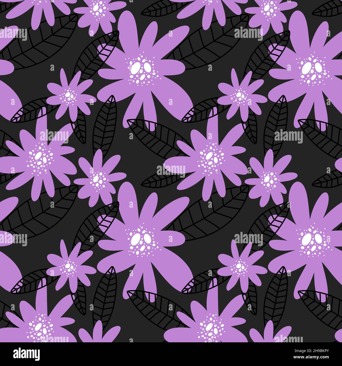 Seamless floral pattern with flowers for fabrics and textiles Stock ...