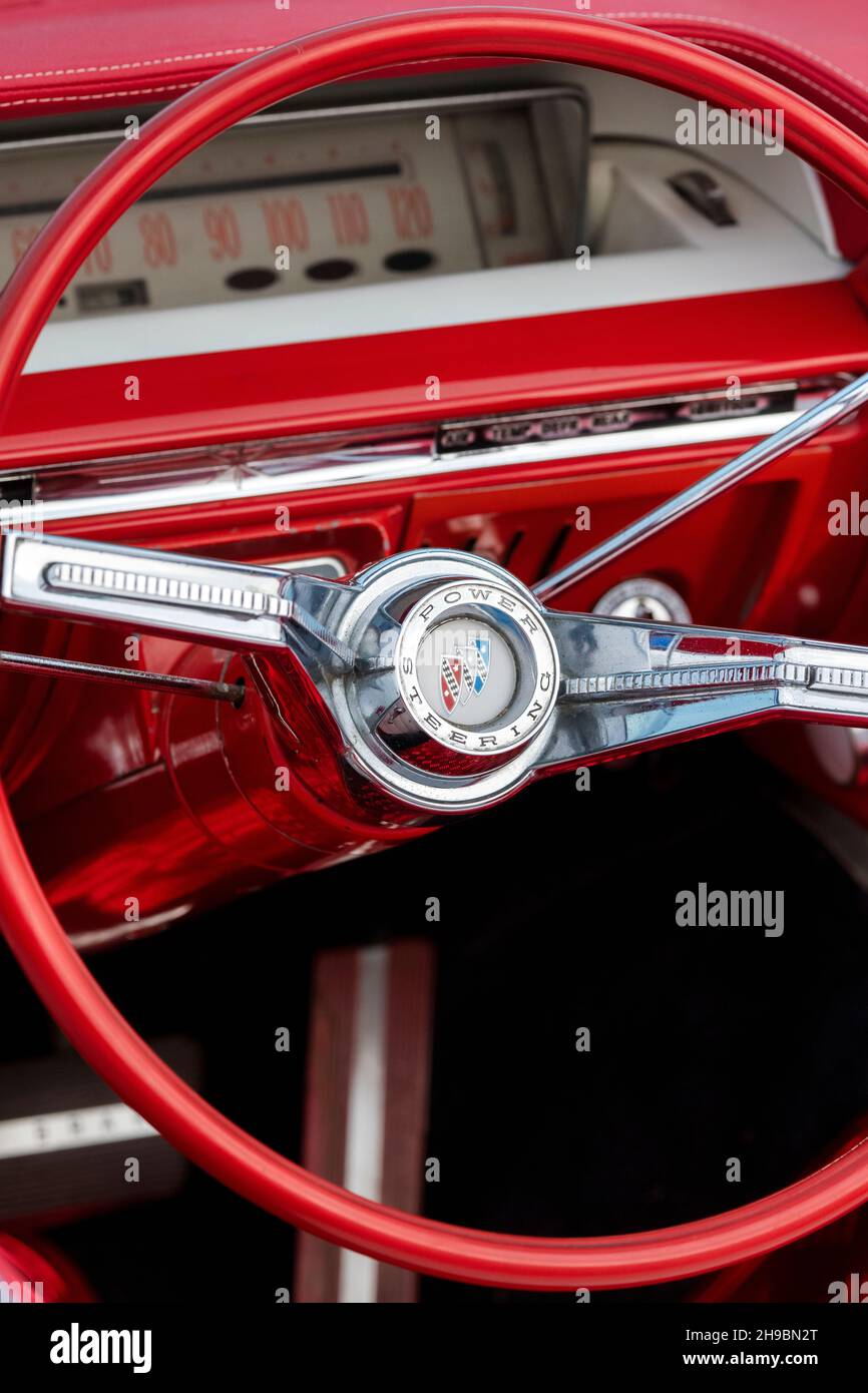 1961 Buick Le Sabre Steering Wheel. Classic American sixties car Stock Photo