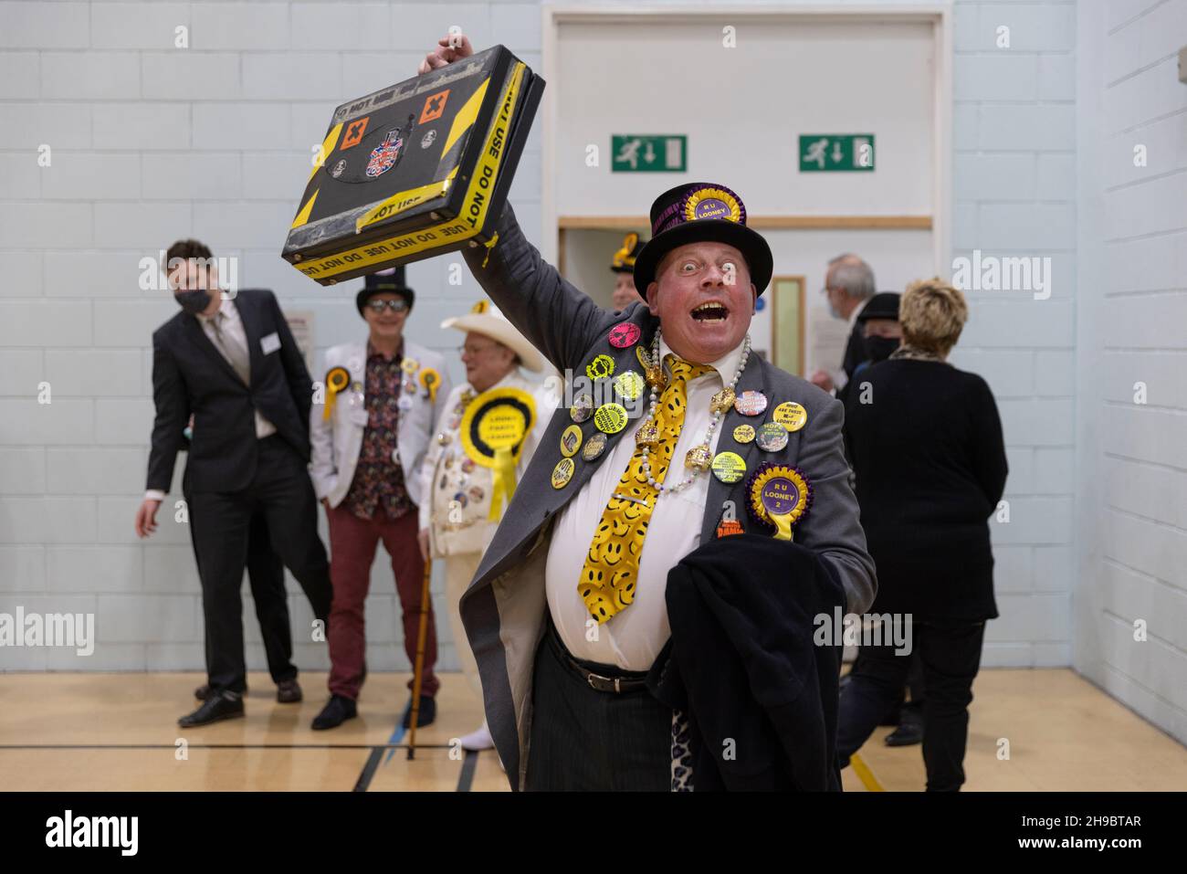 Members of the 'Official Monster Raving Loony Party' with candidate