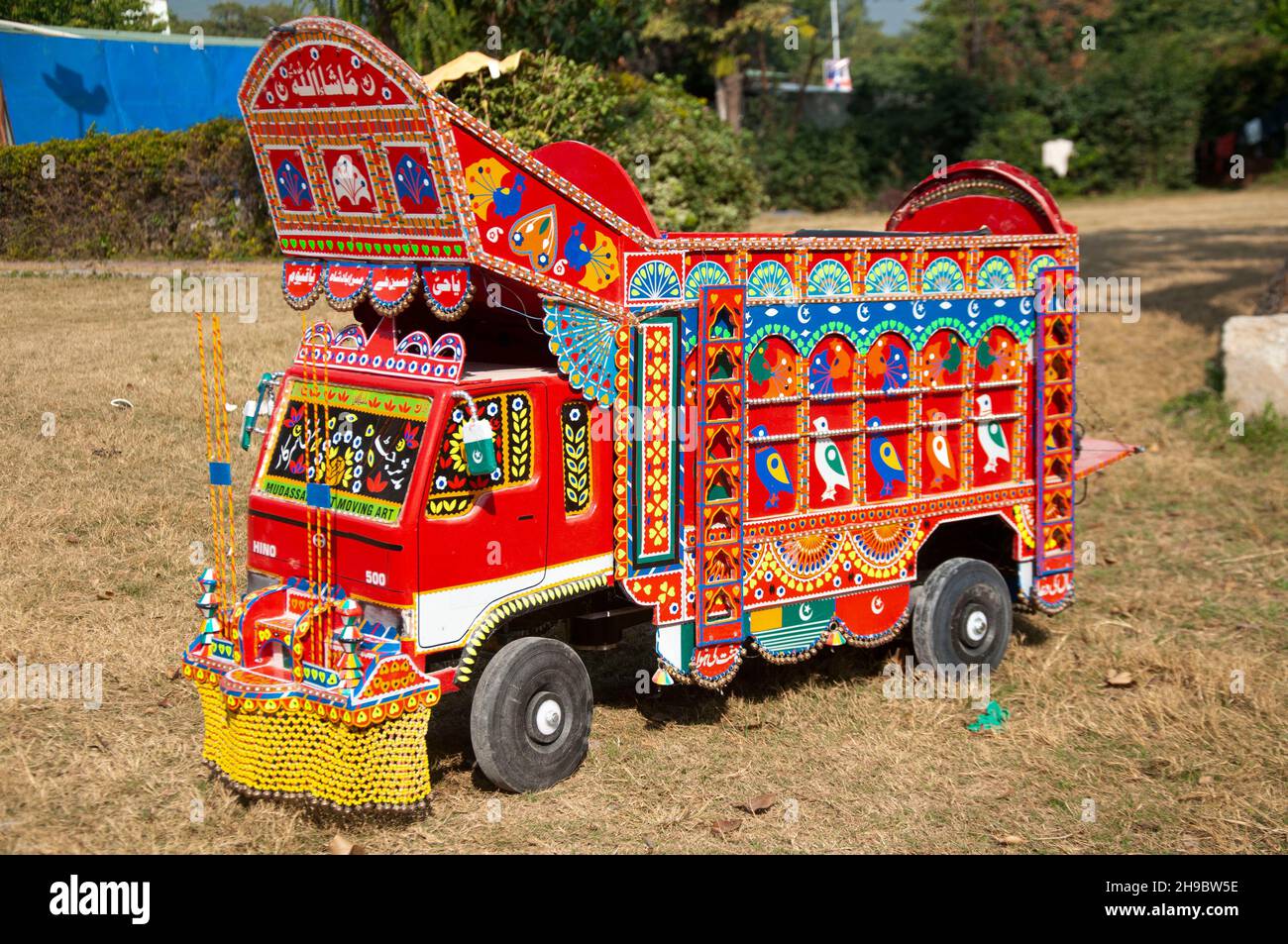 Islamabad, Pakistan December 26, 2021 Beautifully decorated truck