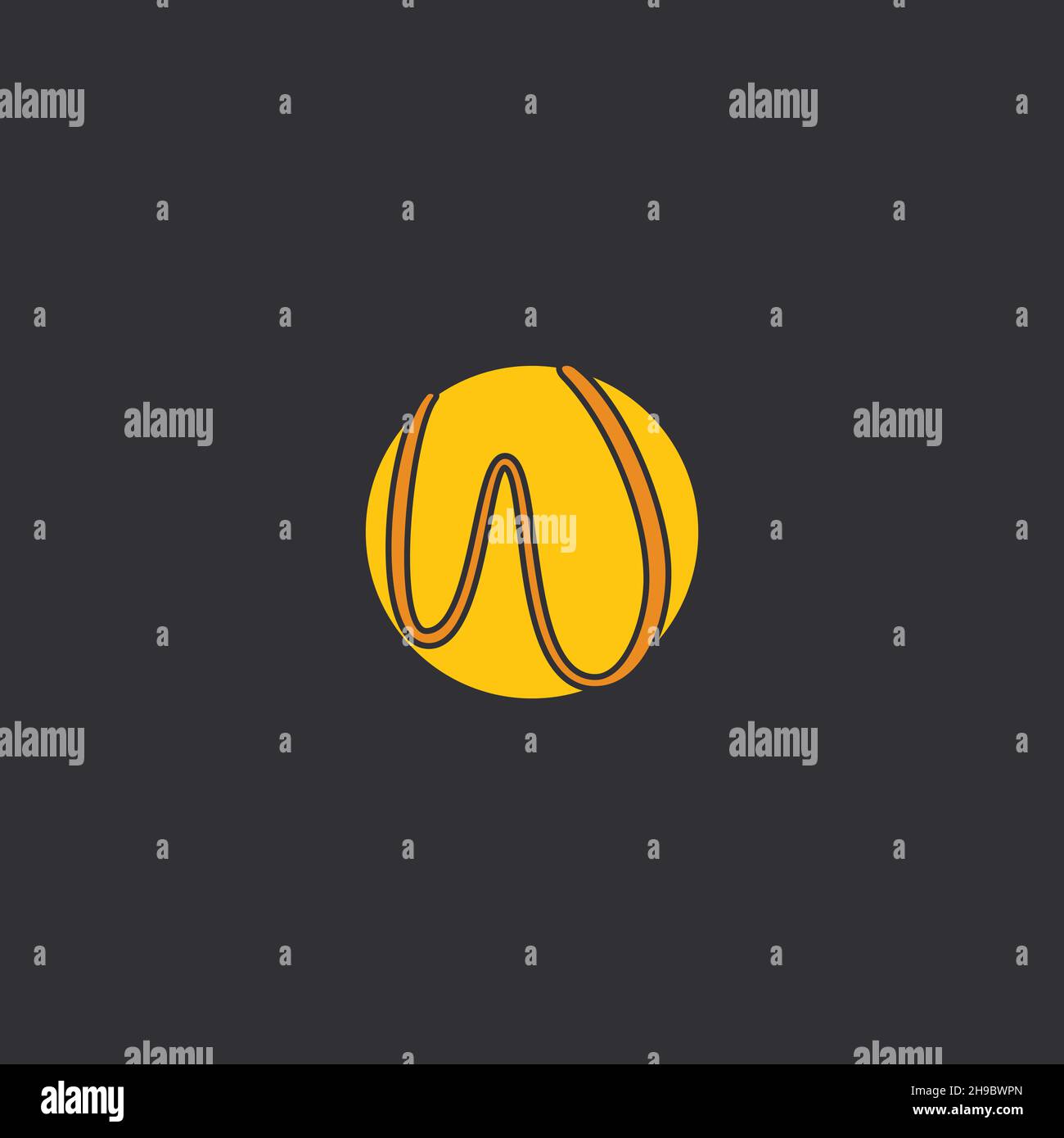 W Initial handwriting logo Logo With Circle Stock Vector