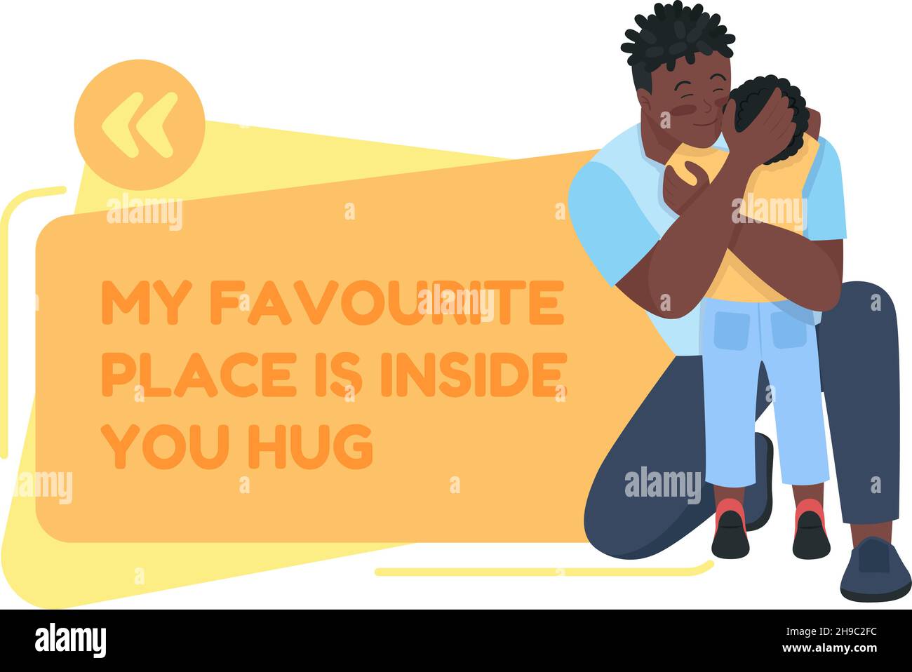 Father son relationship vector quote box with flat characters Stock ...